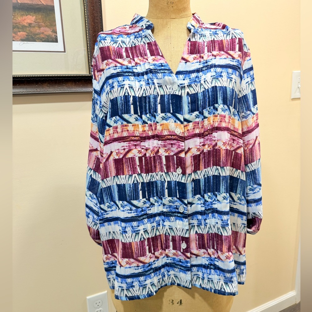 Alfred Dunner Multicolor Women's Top